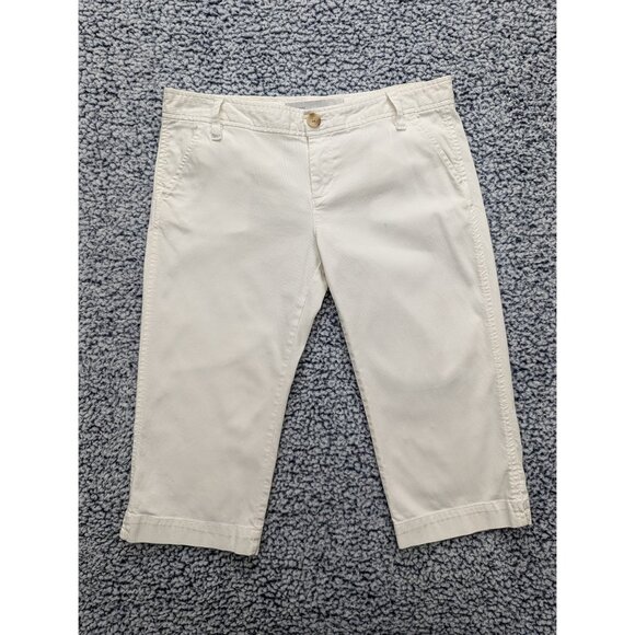Y2K Revival Old Navy Low Rise Capri Pants Size 4 Boho Retro Beachy Casual White - Picture 1 of 13